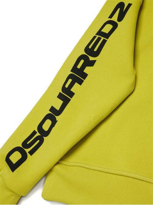 Felpa unisex bambino Dsquared2 lime con cappuccio e zip Dsquared Kids | DQ3418D0AFGDQ233